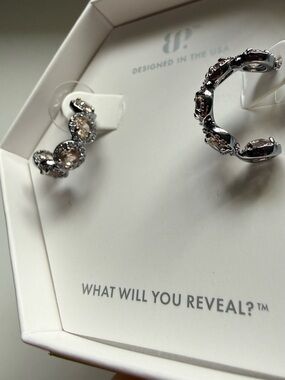 BP Lab created peach sapphire hoops